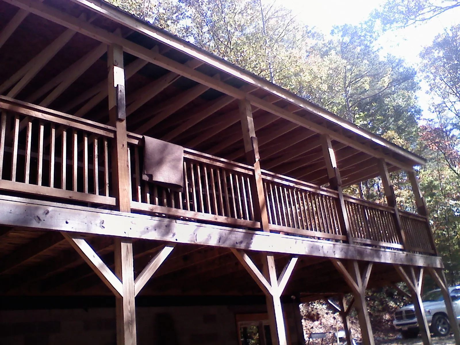 Timber framing under a new elevated porch and deck — Roof Leak Repair in Creswell by Roofing Brothers